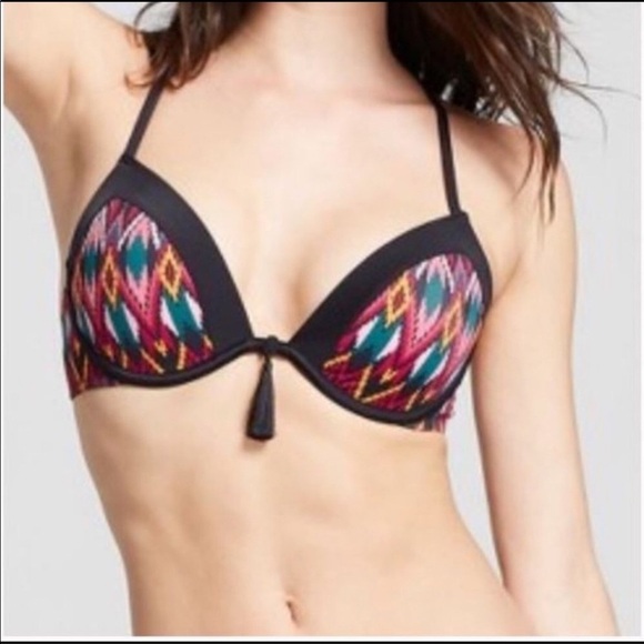 Shade & Shore Aztec Chevron Print Bikini Top - Picture 1 of 12